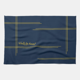 Klassisk lyx Navy och Guld Middag? Kökshandduk