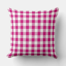 Klassisk Magenta Gingham Mönster Dekorativ kudde