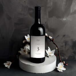 Klassisk Magnolia Black White Elegant bröllop Vinflaska Etikett