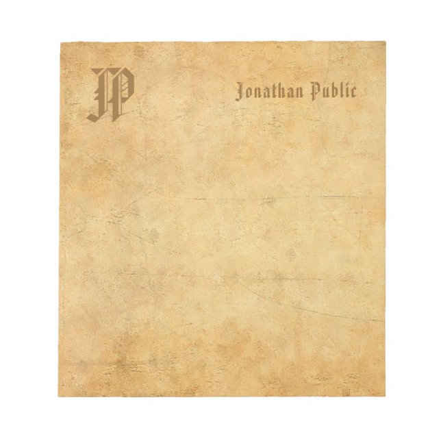 Klassisk mall för handskriven text i Monogram för  Anteckningsblock (Framsida)