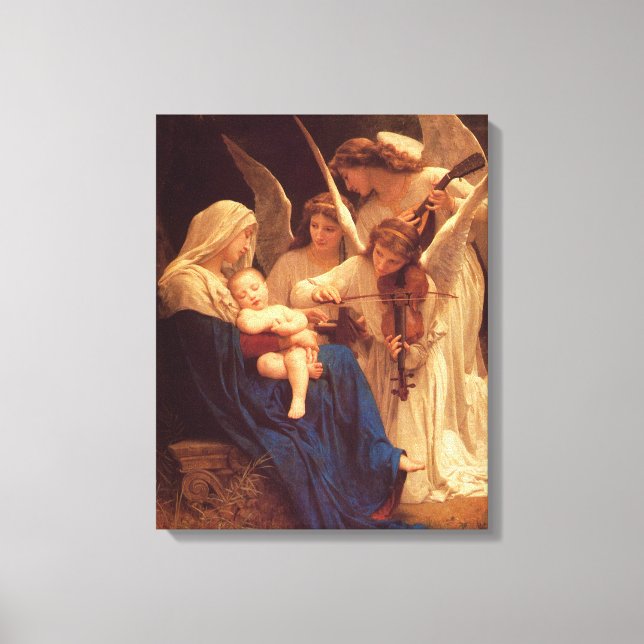 Klassisk målning i Bouguereau: Sång i Änglar Canvastryck (Framsida)