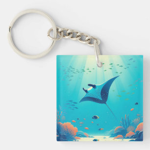 Klassisk, manta-ray-kustkonst