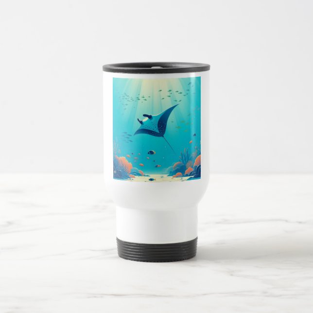 Klassisk, manta-ray-kustkonst resemugg (Center)