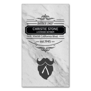 Klassisk Marble Retro-etikett Barber Blade och Bea Magnetiska Visitkort