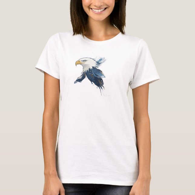 Klassisk marin abstrakt örn konstdesign t shirt (Framsida)