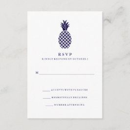 Klassisk marin ananas-Bröllop OSA Kort