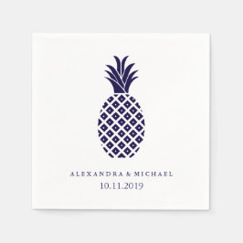 Klassisk marin ananas Bröllop Pappersservett