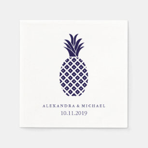 Klassisk marin ananas Bröllop Pappersservett
