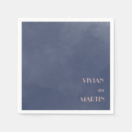 Klassisk marin blå rök Bröllop Pappersservett