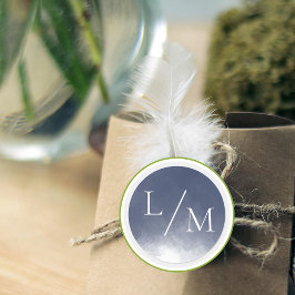 Klassisk marin blå rök Bröllop Runt Klistermärke