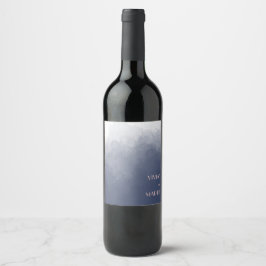 Klassisk marin blå rök Bröllop Vinflaska Etikett