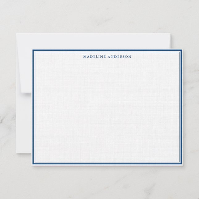 Klassisk marin blå tjock och tunn Gräns Namn Anteckningskort (Framsida)