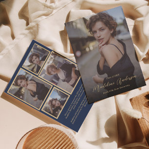 Klassisk marin Blue och Guld Photo Studenten Meddelande