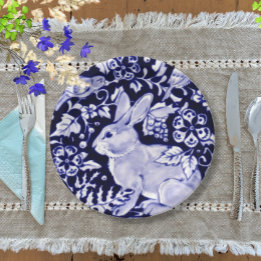 Klassisk marin Blue, White Rabbit Birds Dedham Del