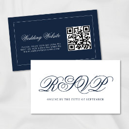 Klassisk marin Elegant Minimal QR-OSA Tilläggskort