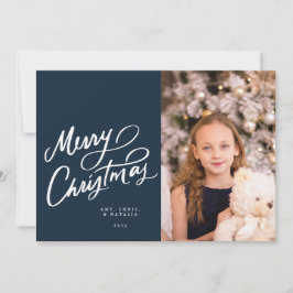 Klassisk marin hand Lettered God jul Julkort