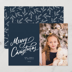 Klassisk marin hand Lettered God jul Julkort