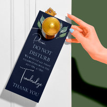 Klassisk marin och vattendjup Greenery Bröllop Nat