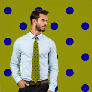 Klassisk marin Polka dots på Olive Tie Slips