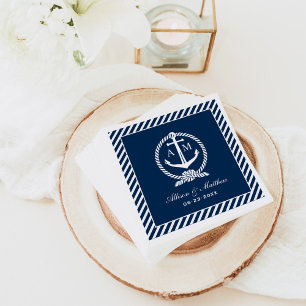 Klassisk marinankare-monogram-hälsning pappersservett