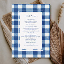 Klassisk marinblå babyblå rutig gingham-detalj