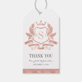 Klassisk Märkre av Bröllop Tack Gift-Ron vid Vapen Presentetikett