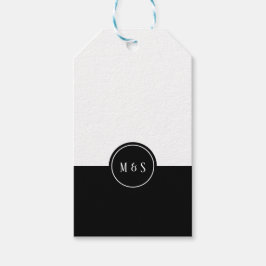 Klassisk Märkre för svartvit bröllop Presentetikett