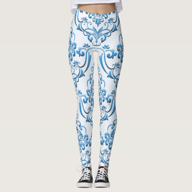 Klassisk mask: Luxuriös, sömlös bakgrund Leggings (Framsida)