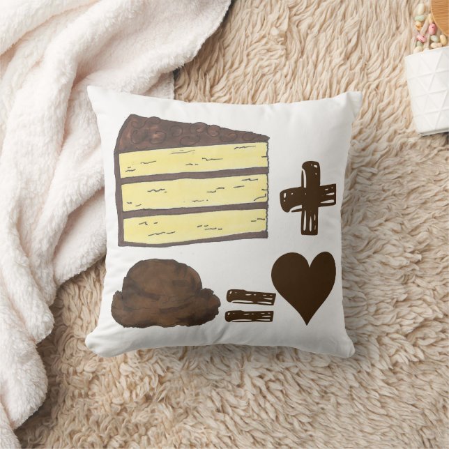 Klassisk matparningskaka + iskräm = Kärlek Heart Kudde (Filt)