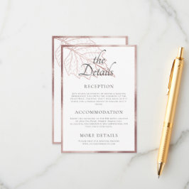 Klassisk Matt Ro Guld Lövs Bröllop-detalj Tilläggskort