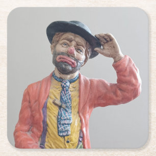 Klassisk men Coola Hobo Clown Underlägg Papper Kvadrat