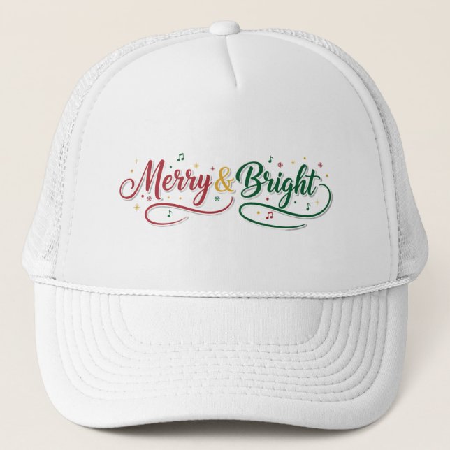 Klassisk Merry & Bright Julskrift Keps (Framsida)