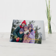 Klassisk Merry Christmas kalligrafi familjefoto