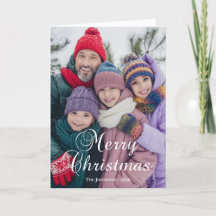 Klassisk Merry Christmas kalligrafi familjefoto