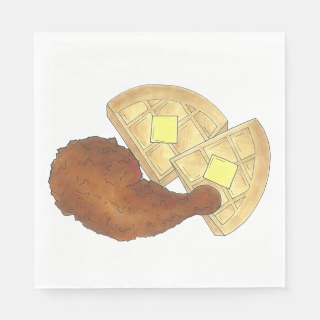 Klassisk Middag av solljabönor, kycklingar och våf Pappersservett (Framsidan)