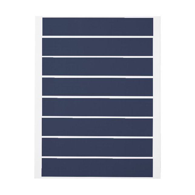 Klassisk Midnattsblå 1" x 7,25" Etikettband (Ark)