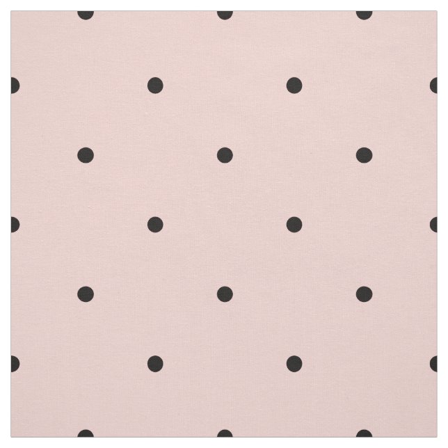 Klassisk Mini Black & Baby Rosa Polka dots Mönster Tyg (Provkarta)