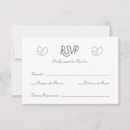 Klassisk Minimal Bröllops-RSVP-Kort OSA Kort