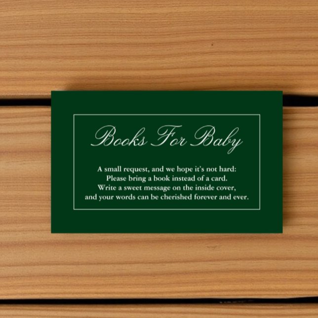 Klassisk minimal Grönt Bokar för Baby Tilläggskort (Skapare uppladdad)
