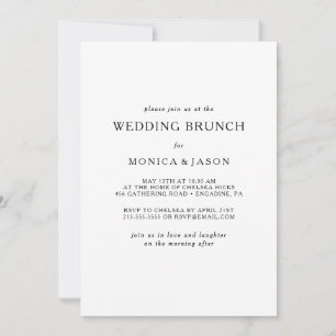 Klassisk minimal inbjudan till Bröllop Brunch