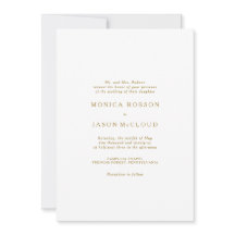 Klassisk minimal inbjudan till Guld-bröllop