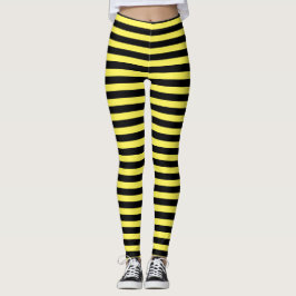 Klassisk minimal modern Gult och svart stripe Leggings