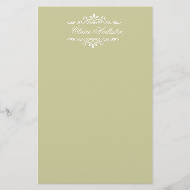 Klassisk minimal Personlig Golden Monogrammed Brevpapper (Framsida)