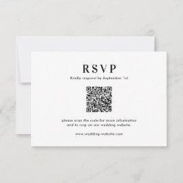 Klassisk Minimal Typografi QR-kod Foto Bröllop OSA Kort