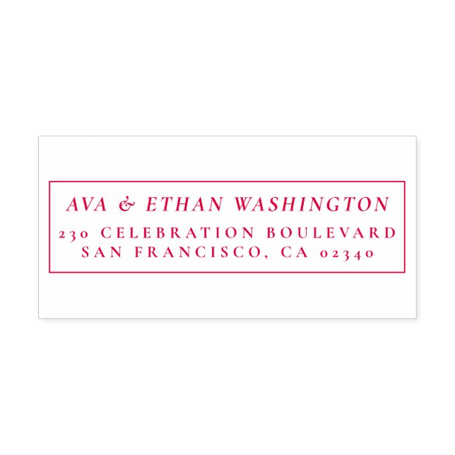 Klassisk minimalist | BRÖLLOP NAMN RETURADRESS Självfärgande Stämpel (Design)