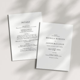 Klassisk minimalistisk all-i-ett-bröllop-inbjudan inbjudningar