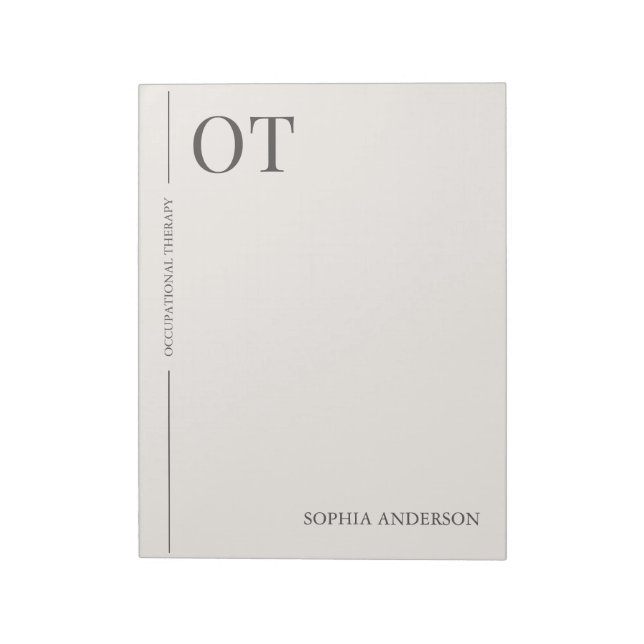 Klassisk minimalistisk anpassad OT arbetsterapi Anteckningsblock (Roterad)