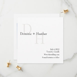 KLASSISK-minimalistisk benägenhet med foto Spara Datumet