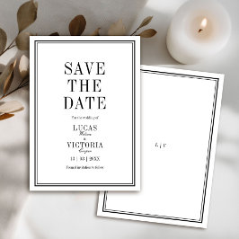 Klassisk minimalistisk bröllops-Save the Date Inbjudningar