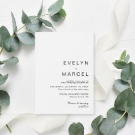 Klassisk, minimalistisk bröllopsinbjudan inbjudningar